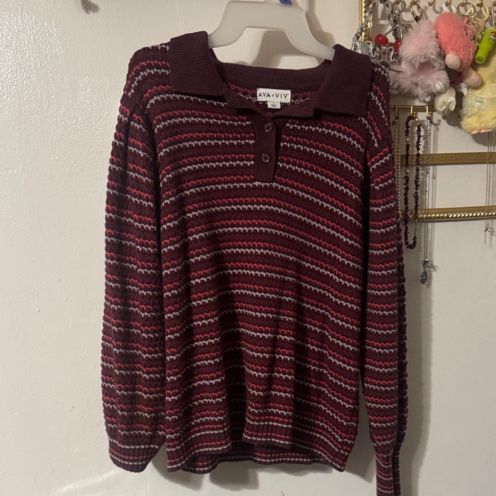 Ava & Viv Knitted Collar Sweater